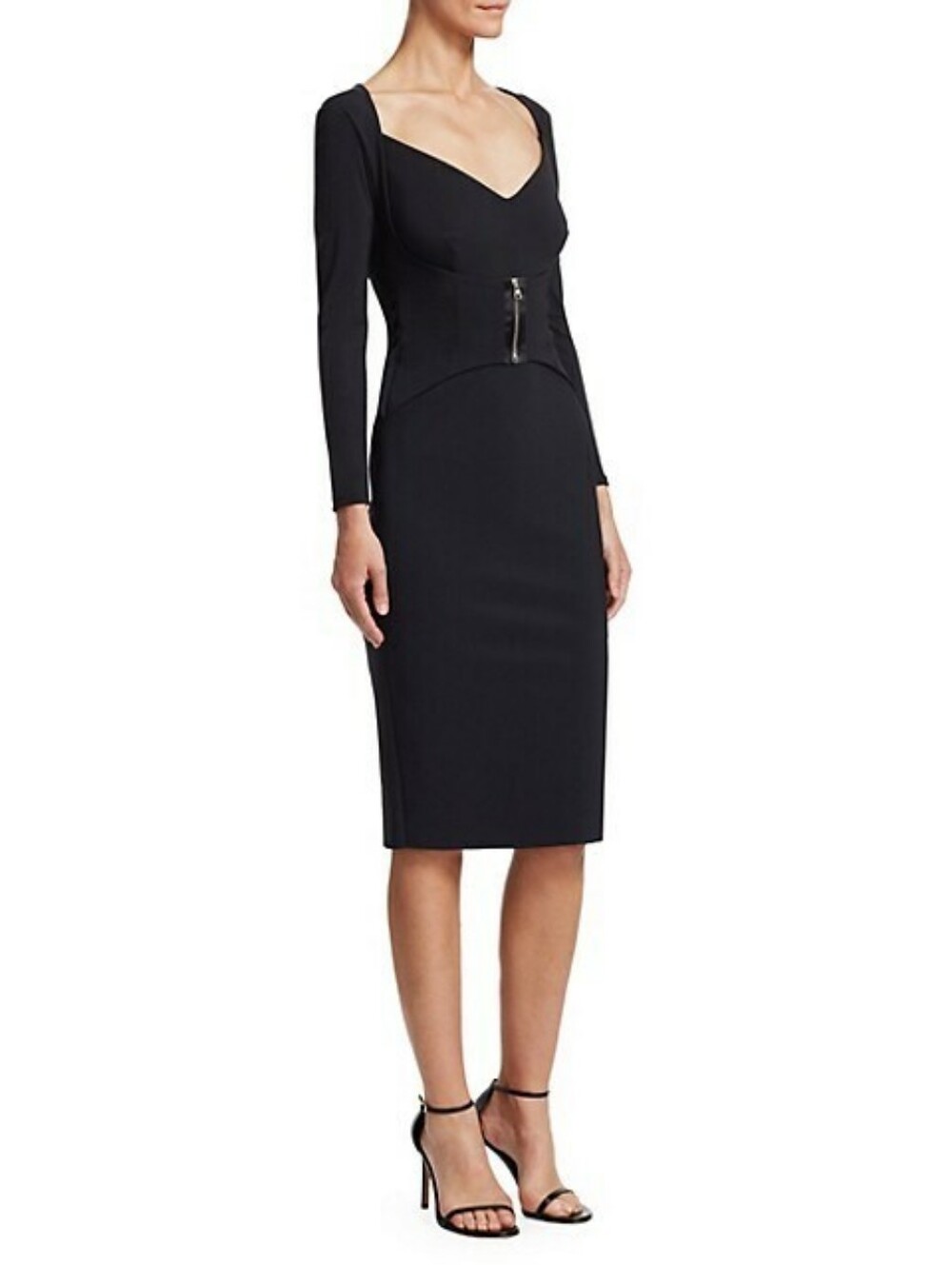 Chiara Boni Black Millie Sheath Business Casual Midi Length Dress Professional